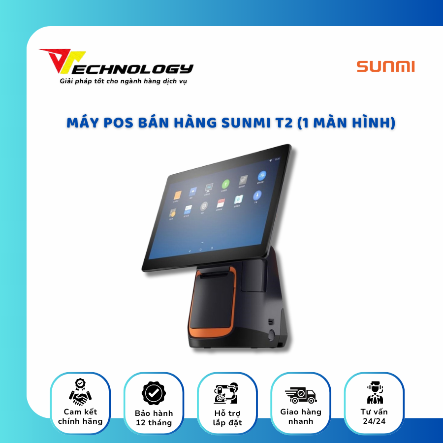 Máy pos bán hàng SUNMI T2 (1 màn hình)