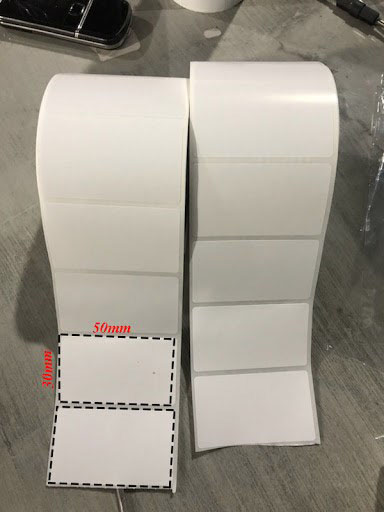 Giấy tự dính 50x30mm x 50m